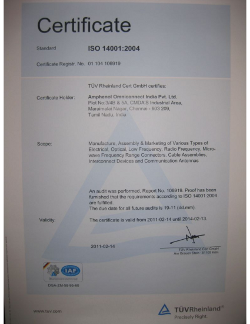 AOI ISO 14001 2004 Certificate